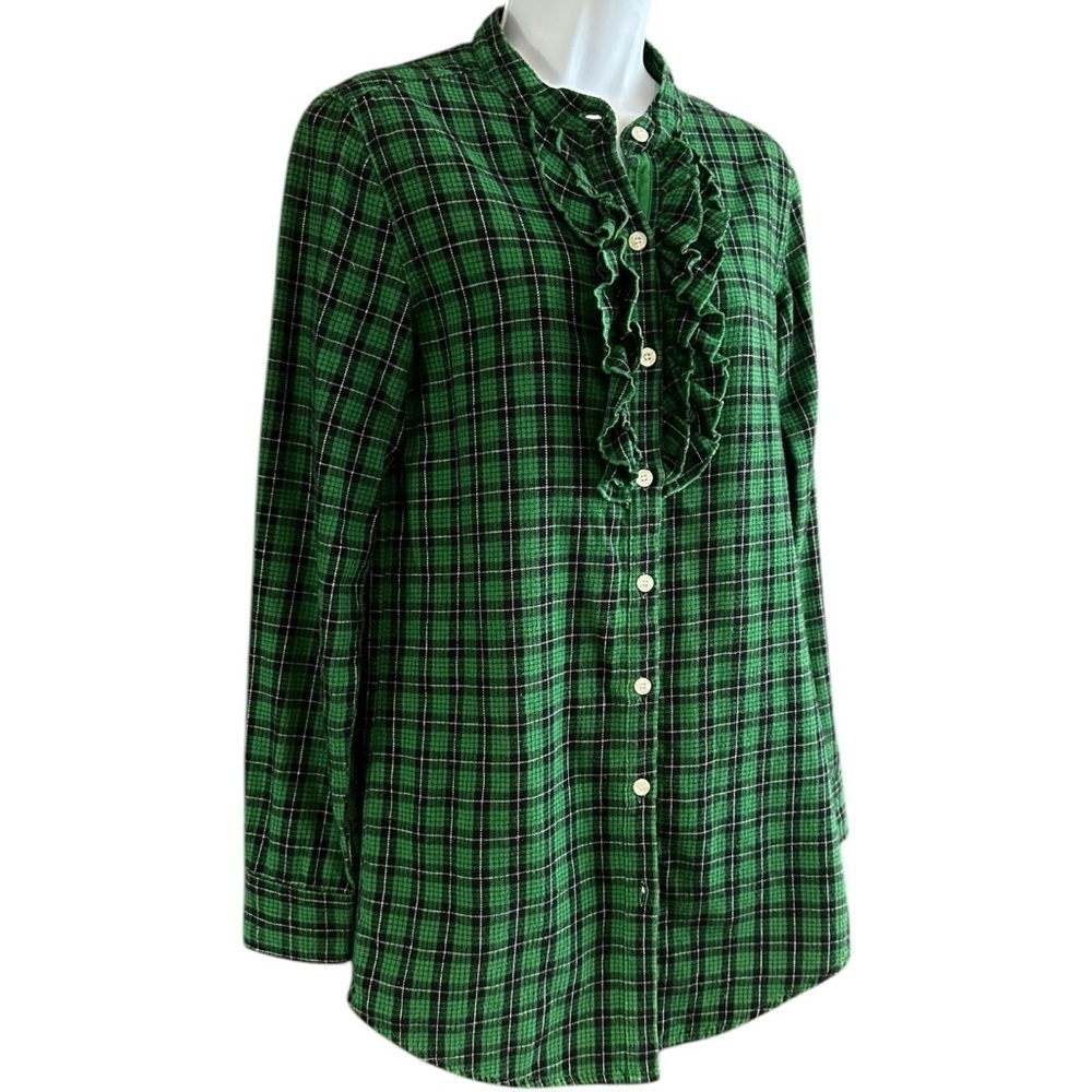 Aerie American Eagle | Flannel Sleep Shirt Size S Green Plaid EUC